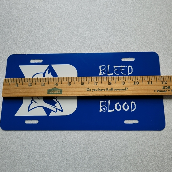 Duke Blue Devils License Plate Bleed Blue Devil Blood Novelty Vanity Aluminum - Picture 3 of 4